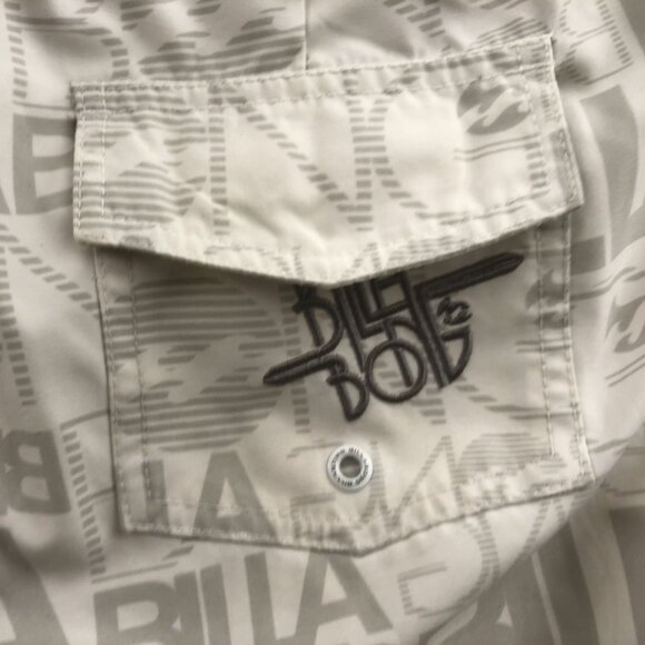 Billabong Boys Swim Shorts Size 9 White Gray Drawstring Athleisure Beach Summer - Picture 15 of 16